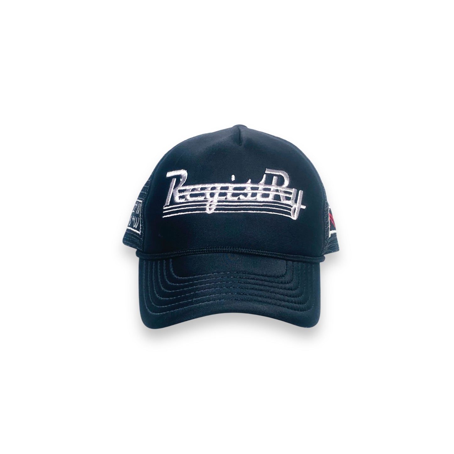 RegÎstry "Say Less" Trucker Hat *Racing Stripe Logo*